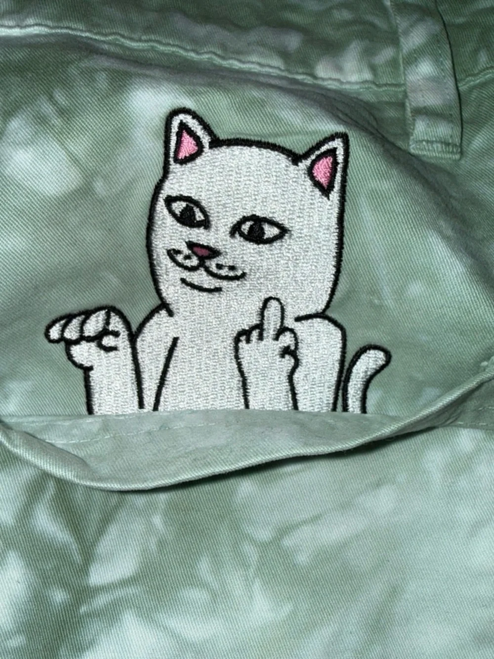 Ripndip Olive Green and White Tie-Dye Chinos